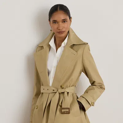 Ralph Lauren Double-breasted Cotton-blend Trench Coat In Birch Tan In Brown