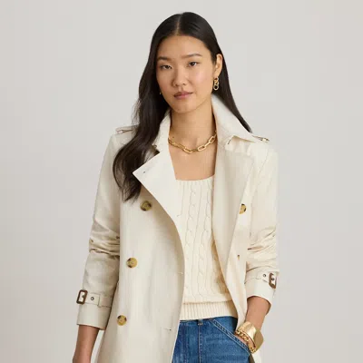 Ralph Lauren Double-breasted Cotton-blend Trench Coat In Mascarpone Cream In Brown
