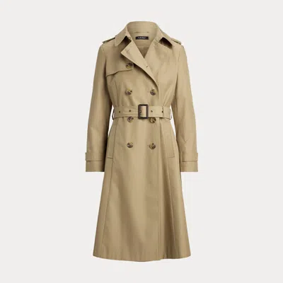 Ralph Lauren Double-breasted Cotton-blend Trench Coat In Sand