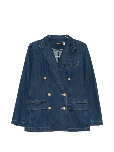 Ralph Lauren Double-breasted Denim Jacket In Blue