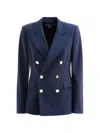 Ralph Lauren Double-breasted Tailored Blazer With Gold-tone Buttons In Blue