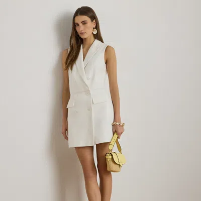 Ralph Lauren Double-breasted Piqué Sleeveless Romper In White