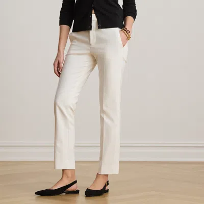 Ralph Lauren Double-faced Cotton Slim Straight Pant In White