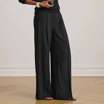 Ralph Lauren Double-faced Georgette Wide-leg Pant In Black