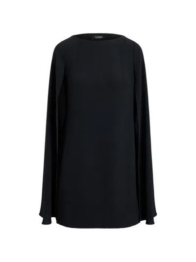 Ralph Lauren Double-faced Mini Dress In Black