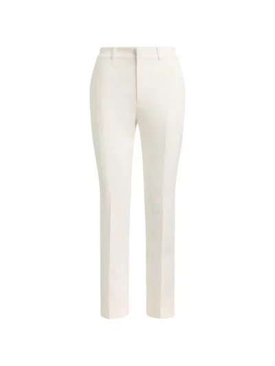 Ralph Lauren Double-faced Slim-fit Trousers In White