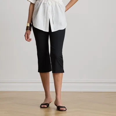 Ralph Lauren Double-faced Stretch Cotton Capri Pant In Black