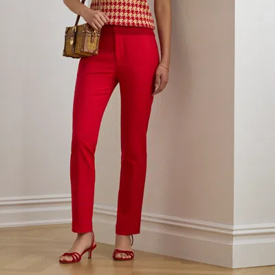 Ralph Lauren Double-faced Stretch Cotton Pant In Cruise Red
