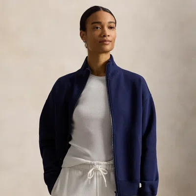 Ralph Lauren Double-knit Full-zip Sweatshirt In Refined Navy In Blue
