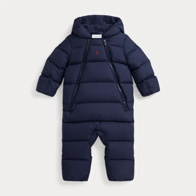 Ralph Lauren Babies'  Down Hooded Bunting In Blue