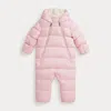 Ralph Lauren Down Hooded Bunting In Pink