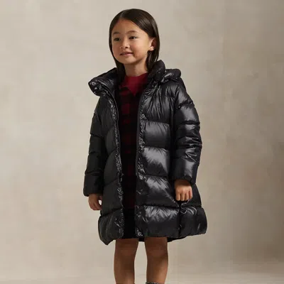 Ralph Lauren Kids' Down Hooded Long Jacket In Polo Black