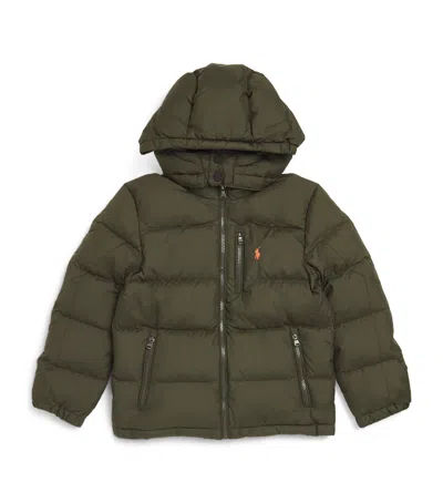 Ralph Lauren Kids' Down Logo Puffer Jacket In Green