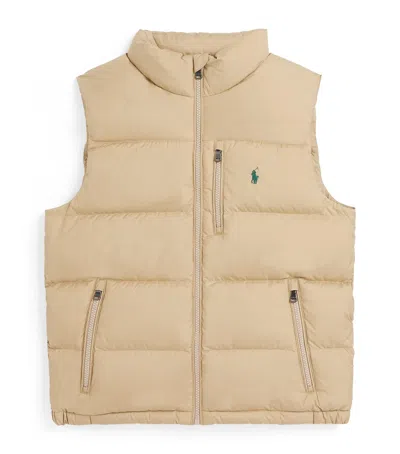 Ralph Lauren Kids' Down Polo Pony Gilet In Neutral