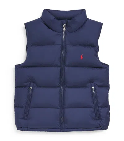 Ralph Lauren Kids' Down Puffer Gilet In Blue