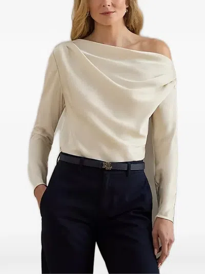 Ralph Lauren Hasbrin Long Sleeve Blouse Shirt In Gray