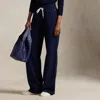 Ralph Lauren Drawstring Fleece Wide-leg Sweatpant In Blue