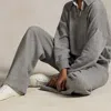 Ralph Lauren Drawstring Fleece Wide-leg Sweatpant In Gray