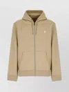 Ralph Lauren Drawstring Hood Long Sleeve Sweatshirt In Brown