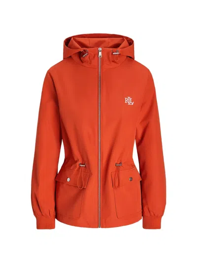 Ralph Lauren Drawstring Hooded Jacket In Orange
