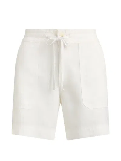 Ralph Lauren Drawstring Patch-pocket Shorts In White