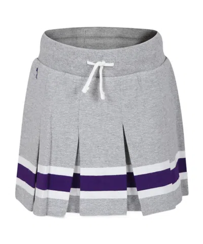Polo Ralph Lauren Kids' Drawstring Pleated Skirt In Andover Heather/purple