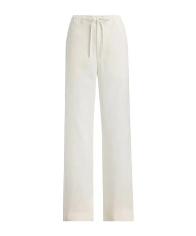 Ralph Lauren Drawstring Pull-on Trousers In White