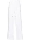 Ralph Lauren Drawstring-waist Linen Trousers In White