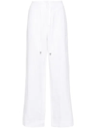 Ralph Lauren Drawstring-waist Linen Trousers In White