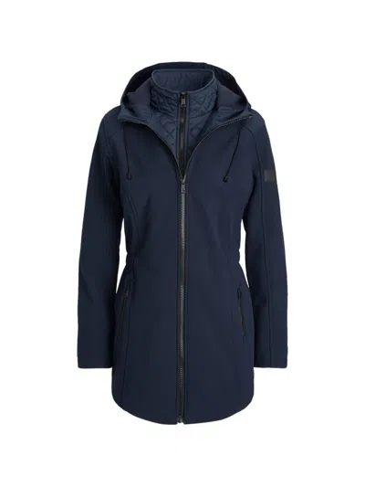 Ralph Lauren Drawstring-waist Hooded Coat In Blue