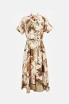 Ralph Lauren Donatella Multi Diary Of A Collection Silk Shirtdress In Brown