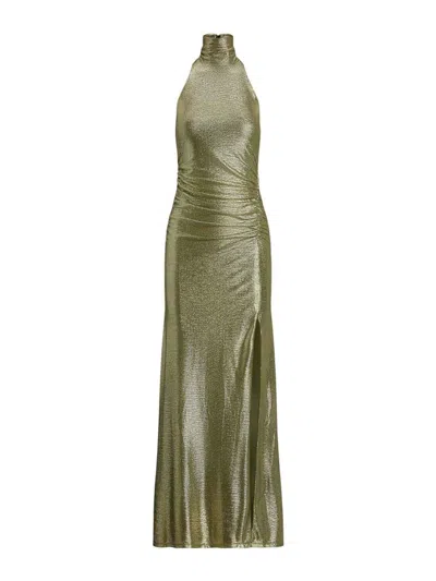 Ralph Lauren Floor-length Green Dress With High Neckline
