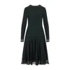 Ralph Lauren Crewneck Long-sleeve Jumper Day Dress In Green