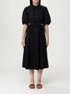 Ralph Lauren Bubble Sleeve Shirtdress In Black