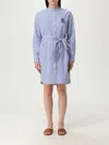Ralph Lauren Kinley Long Sleeve Day Dress In Blue