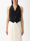 Ralph Lauren Two-tone Crepe Sleeveless Gown In White