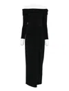 Ralph Lauren Off-shoulder Draped Dress In Black