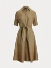 Ralph Lauren Wakana Elbow Sleeve Day Dress In Neutral