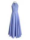 Ralph Lauren Eldred End-on-end Day Halter Dress In Clear Blue