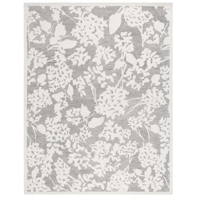 Ralph Lauren Dylan Lauren  Hand Tufted Wool/cotton Floral Rug In Gray/ivory In Gray,ivory