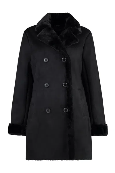 Ralph Lauren Eco-sheepskin Coat In Black