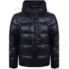 Polo Ralph Lauren Black Down Jacket With Patent Effect And Embroidered Pony Logo On Chest In Tech Fabric Man In Black