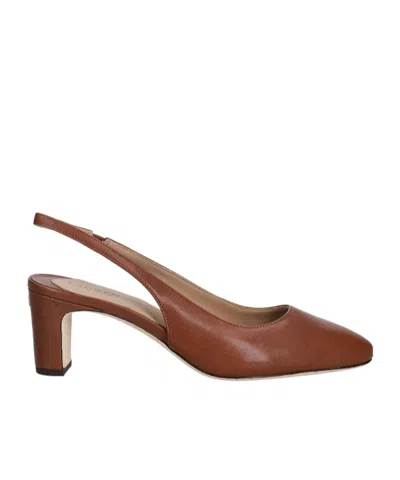 Ralph Lauren Elastic Back Strap High-heeled Sandals In Brown