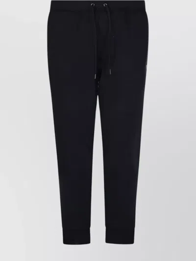 Ralph Lauren Elastic Waistband Ribbed Cuffs Side Pockets In Black