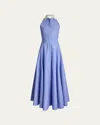 RALPH LAUREN ELDRED END-ON-END DAY HALTER DRESS