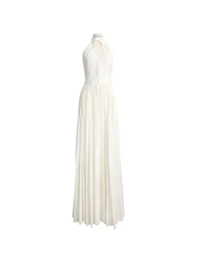 Ralph Lauren Eldred Pleated Maxi Dress In Neutral