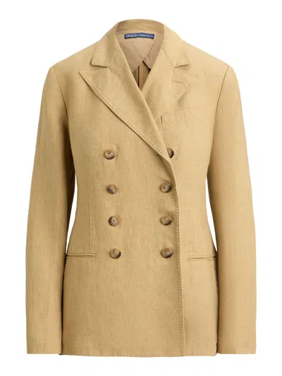 Ralph Lauren Elegant Linen Coat For Women In Beige