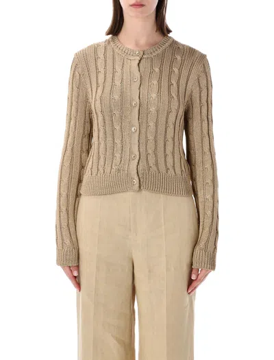 Ralph Lauren Elegant Women's Silk Sweater - Ss26 Collection In Brown