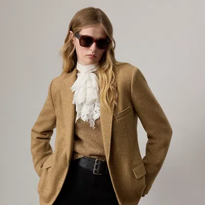 Ralph Lauren Eli Basket-weave Tweed Jacket In Gold