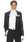 Ralph Lauren Eli Leather Blazer In Black